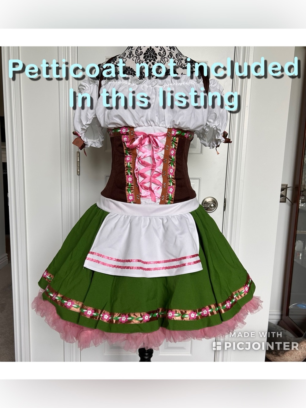 Leg Avenue Sz Large Gretchen Oktoberfest Dirndl Halloween Costume w/ Stockings